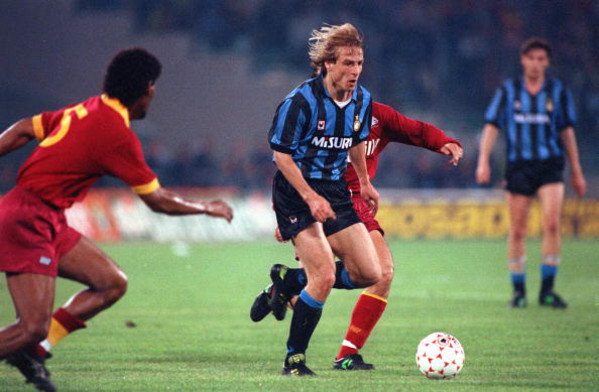 football-uefa-cup-final-second-leg-rome-italy-22nd-may-1991-roma-1-v-inter-milan-0-inter-win-2-1-on-aggregate-inter-milans-jurgen-klinsmann